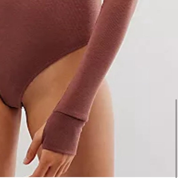 🔖 FREE PEOPLE Intimately Do It Right Bodysuit Collar Hickory Mauve FP011423CY - Picture 5 of 6